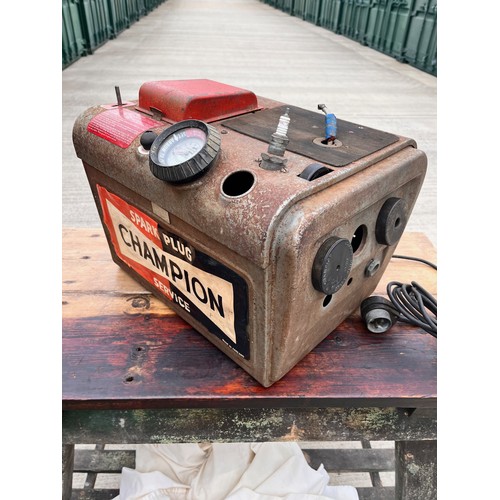 384 - Automobilia, garage workshop equipment, a 1970's Champion spark plug cleaner, great man cave piece.
... 