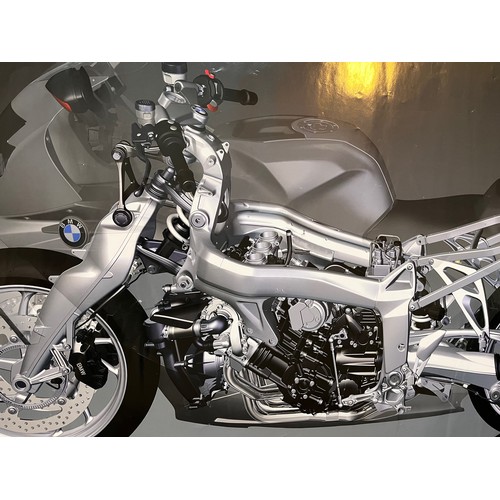 388 - Automobilia, a BMW motorcycle advertising poster 84 cm x 59 cm.

In house shipping is available for ... 