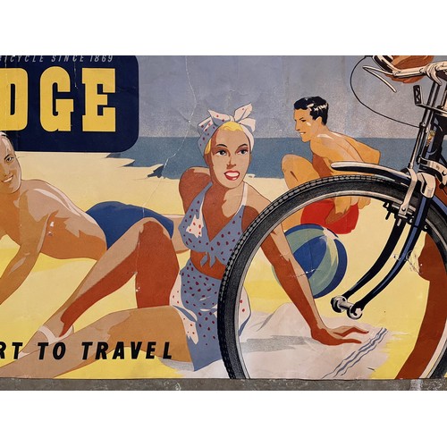 395 - Vintage cycling advertising poster for Rudge bicycles. 
74 cm x 33 cm

In house shipping is availabl... 