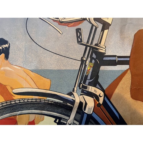 395 - Vintage cycling advertising poster for Rudge bicycles. 
74 cm x 33 cm

In house shipping is availabl... 