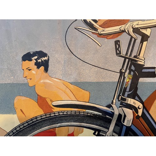 395 - Vintage cycling advertising poster for Rudge bicycles. 
74 cm x 33 cm

In house shipping is availabl... 