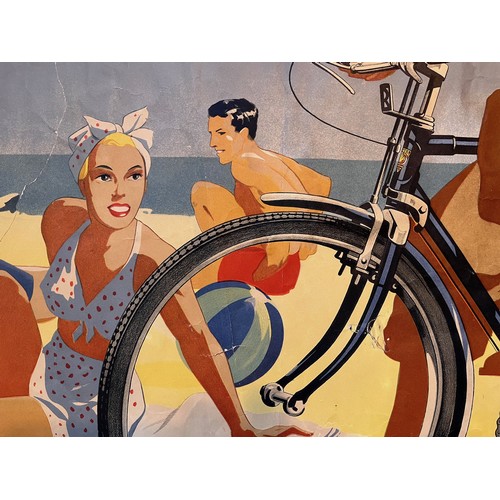 395 - Vintage cycling advertising poster for Rudge bicycles. 
74 cm x 33 cm

In house shipping is availabl... 