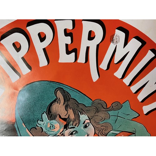 403 - Breweryania ephemera, a French Art Nouveau poster advertising Pipperment Liqueur.

In house shipping... 