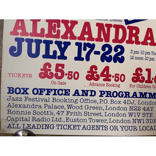 409 - 1970's Music Festival advertising poster Jazz at the Ally Pally London 76 cm x 51 cm.

In house ship... 