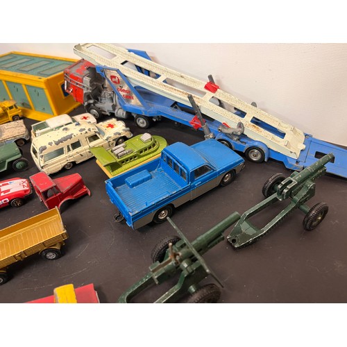 429 - Die cast model cars and motorcycles, Military Cannons, Transporter, Garages , etc, Matchbox Dinky Co... 