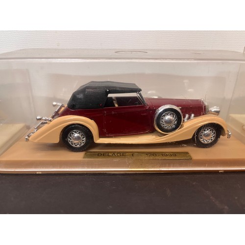 433 - Collection of nine Solido die car vintage cars in display boxes. Rolls Royce, Mercedes, Packard, Ren... 