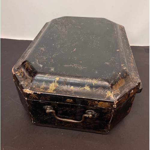 434 - Oriental papier mache jewellery casket A/F, stunning Chinoiserie decoration.

In house shipment is a... 