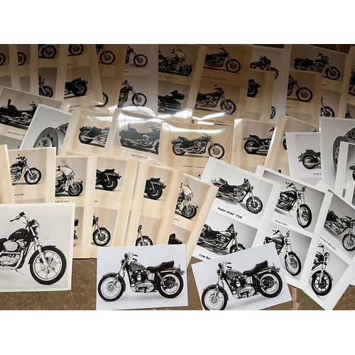 439 - Automobilia, Harley Davidson motorcycle company press photographs for 1970’s and 80’s models. 40 in ... 