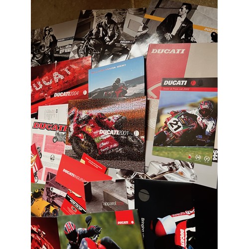 441 - Automobilia, ephemera, collection of 30 years of Ducati motorcycle model and range brochures.

In ho... 