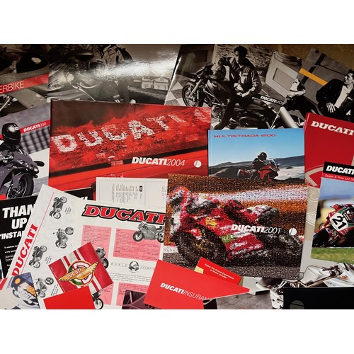 441 - Automobilia, ephemera, collection of 30 years of Ducati motorcycle model and range brochures.

In ho... 