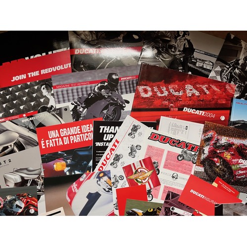 441 - Automobilia, ephemera, collection of 30 years of Ducati motorcycle model and range brochures.

In ho... 