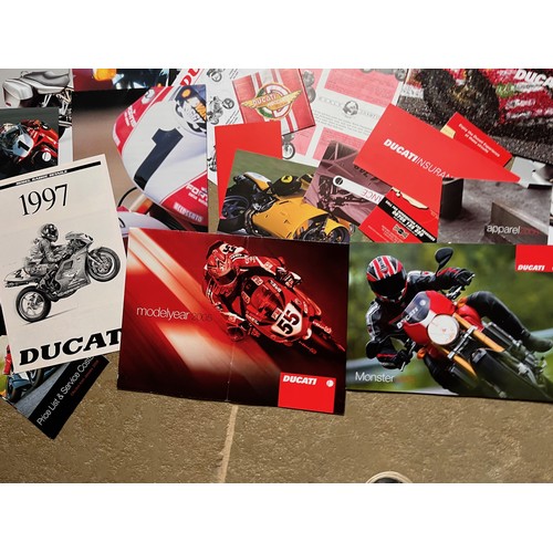 441 - Automobilia, ephemera, collection of 30 years of Ducati motorcycle model and range brochures.

In ho... 