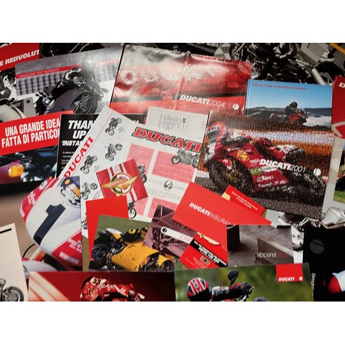 441 - Automobilia, ephemera, collection of 30 years of Ducati motorcycle model and range brochures.

In ho... 