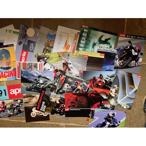 442 - Automobilia, ephemera, collection of Aprilla motorcycle brochures.

In house shipment is available o... 