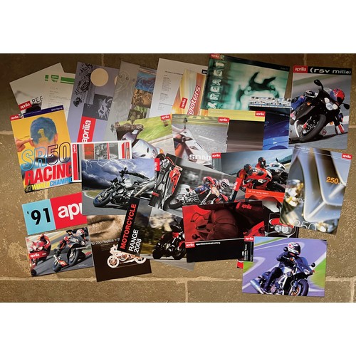 442 - Automobilia, ephemera, collection of Aprilla motorcycle brochures.

In house shipment is available o... 