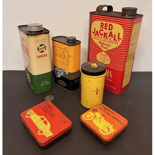 444 - Automobilia, collection of oil cans etc from an old garage all with product inside.

Collection only... 