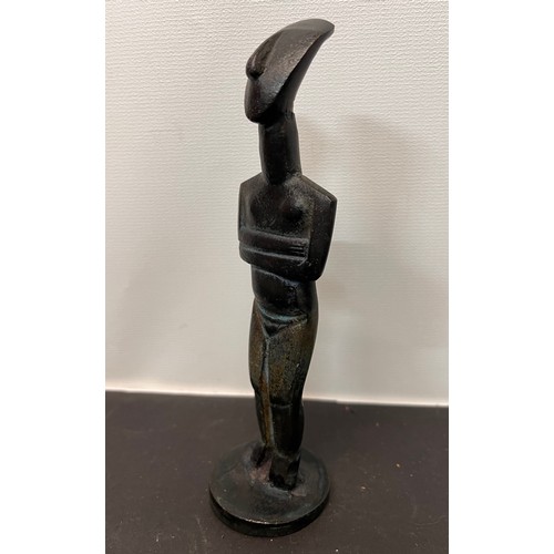 366 - Mid century sculpture, cast bronze of a standing figure with his arms folded. 14.5 cm high

This lot... 