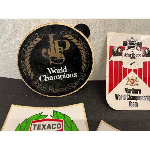 Automobilia, motor racing advertising promotional Formula One Stickers, John Player Special Lotus te
