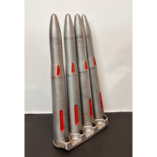 433 - WWII Militaria, british army, RAF training rounds for a Bofors Gun anti aircraft gun, 4 rounds each ... 