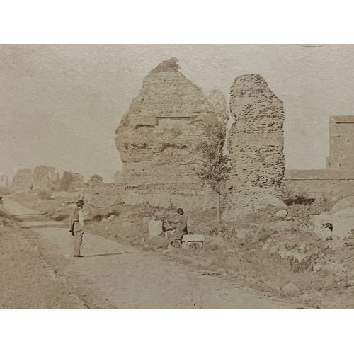23 - Ephemera, a C19th photographic print of The Appian Way, part of a collection of Grand tour images mo... 
