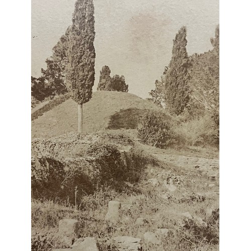 23 - Ephemera, a C19th photographic print of The Appian Way, part of a collection of Grand tour images mo... 