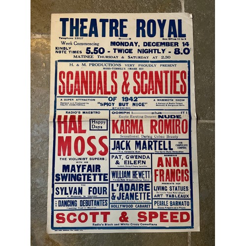 298 - WWII era ephemera, A promotional poster for a semi erotic theatre production, poster dated 1942.
77c... 