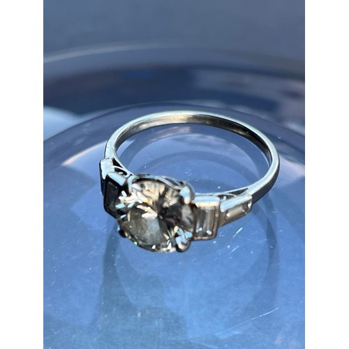 146 - Art Deco Solitaire Diamond ring, on a platignum mounting, the central stone is 8.75 mm diameter and ... 