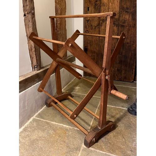 199 - Industrial wooden furniture, a wool or flax winder.

This lot is collection only