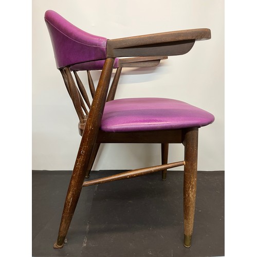 200 - Mid Century designer teak furniture, an upholstered arm chair, ideal for the home office etc.

This ... 