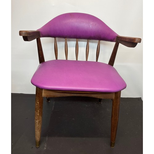 200 - Mid Century designer teak furniture, an upholstered arm chair, ideal for the home office etc.

This ... 