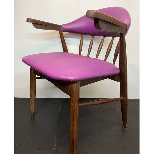 200 - Mid Century designer teak furniture, an upholstered arm chair, ideal for the home office etc.

This ... 