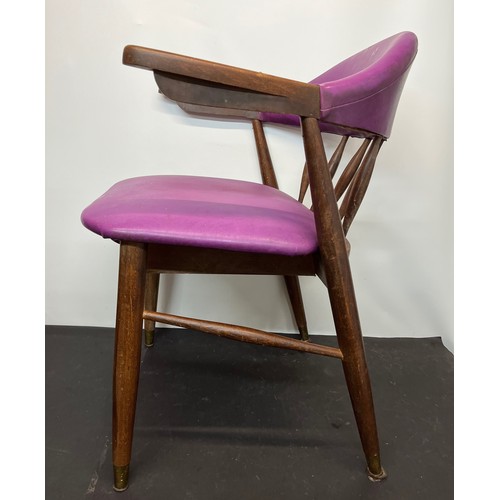 200 - Mid Century designer teak furniture, an upholstered arm chair, ideal for the home office etc.

This ... 