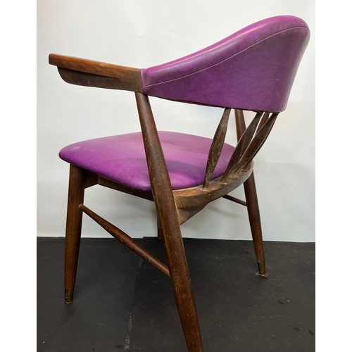 200 - Mid Century designer teak furniture, an upholstered arm chair, ideal for the home office etc.

This ... 