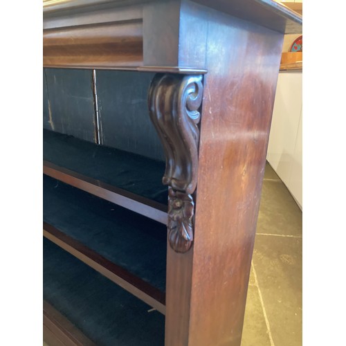 204 - Georgian mahogany bookcase with carved decoration and original fabric lining panels.

This lot is co... 