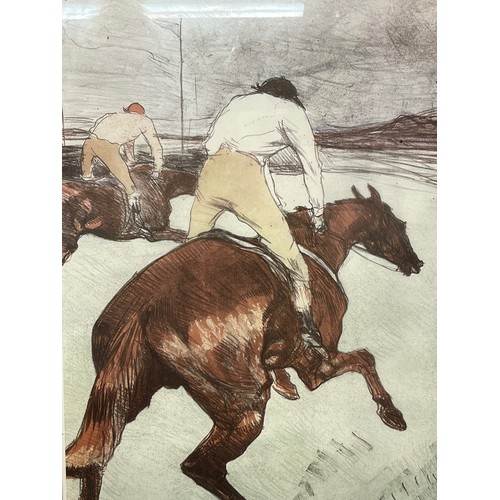 216 - Framed print of Le Jockey by Henri Toulouse Lautrec. 63 cm x 81 cm.

This lot is available for in-ho... 