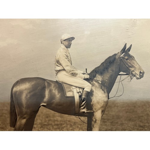 218 - Horse racing prints, a framed photograph of the Race Horse “Congratulation”, 
42 cm x 38cm, a print ... 