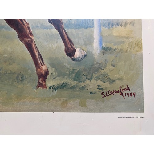 225 - Unframed signed limited edition print of a painting of the race horse Nashwan as ridden by Willie Ca... 