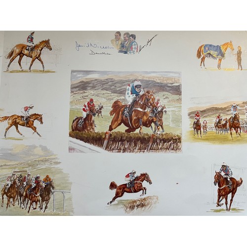 226 - Unframed signed limited edition print showing Horse Racing Scenes.

This lot is available for in-hou... 