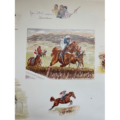 226 - Unframed signed limited edition print showing Horse Racing Scenes.

This lot is available for in-hou... 