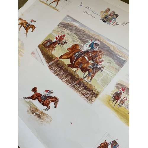 226 - Unframed signed limited edition print showing Horse Racing Scenes.

This lot is available for in-hou... 