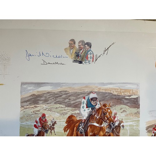 226 - Unframed signed limited edition print showing Horse Racing Scenes.

This lot is available for in-hou... 