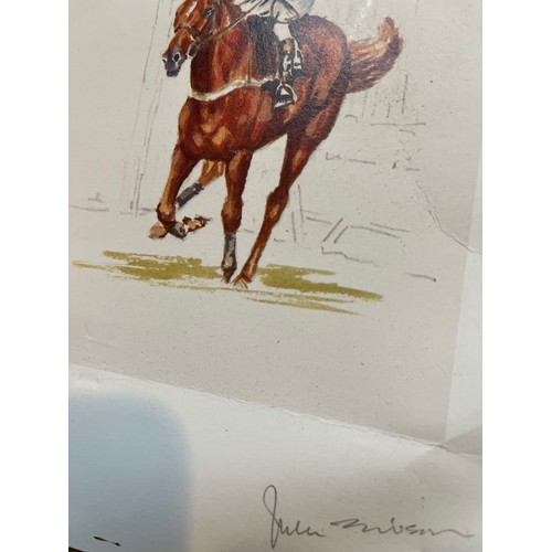 226 - Unframed signed limited edition print showing Horse Racing Scenes.

This lot is available for in-hou... 