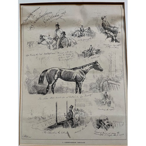 228 - Unframed print showing C19th Horse Racing Scenes. 45 cm x 36 cm incl mount

This lot is available fo... 