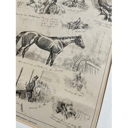 228 - Unframed print showing C19th Horse Racing Scenes. 45 cm x 36 cm incl mount

This lot is available fo... 