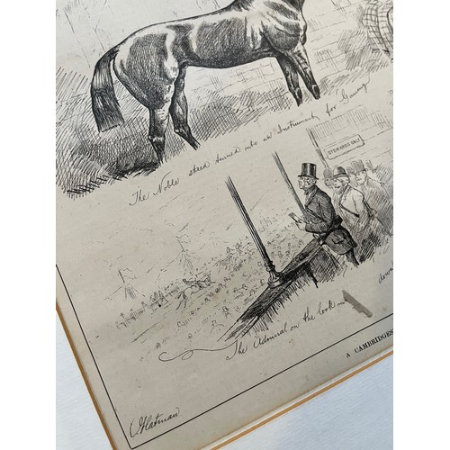 228 - Unframed print showing C19th Horse Racing Scenes. 45 cm x 36 cm incl mount

This lot is available fo... 