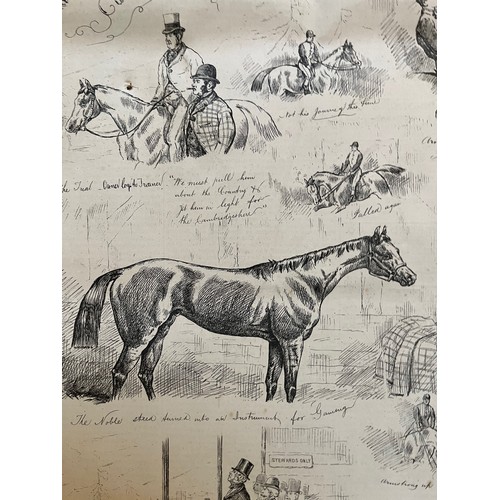 228 - Unframed print showing C19th Horse Racing Scenes. 45 cm x 36 cm incl mount

This lot is available fo... 