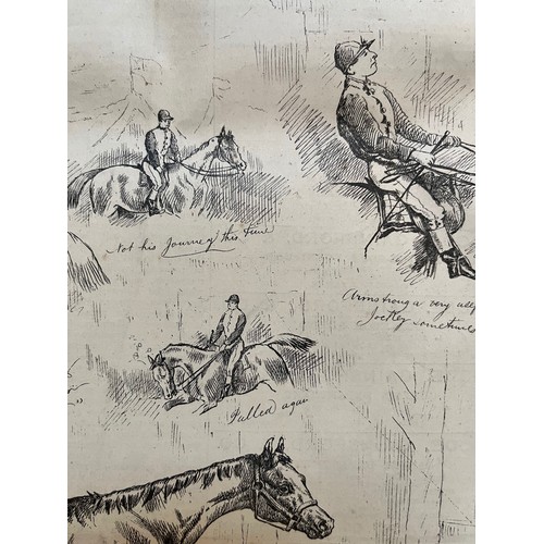 228 - Unframed print showing C19th Horse Racing Scenes. 45 cm x 36 cm incl mount

This lot is available fo... 