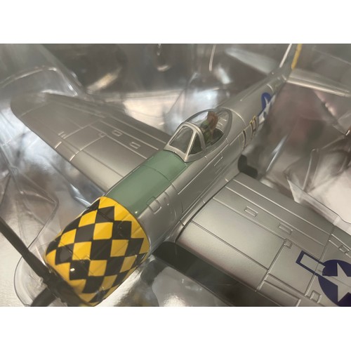 44 - Die cast toys, two models of German and American forces WWII aircraft,.

This lot is available for i... 