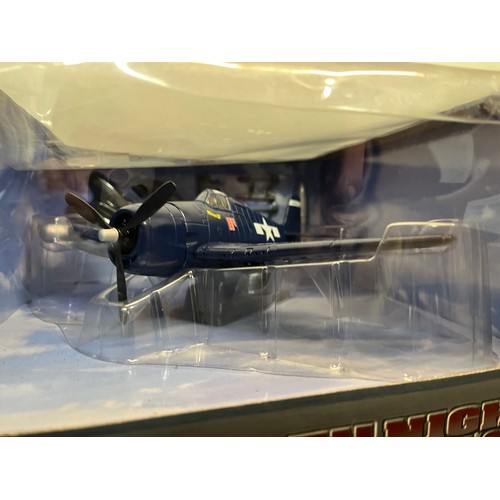 47 - Die cast toys, two models of America Navy WWII aircraft,.

This lot is available for in-house shippi... 