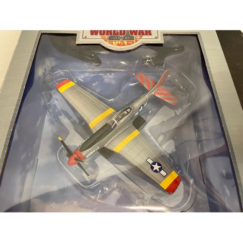 48 - Die cast toys, two models of US forces WWII fighter aircraft,.

This lot is available for in-house s... 